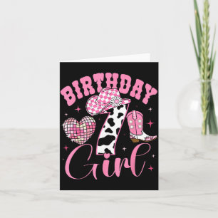 Tarjeta Traje de vaquera para niña cumpleaños 7 Rodeo occi