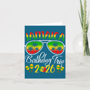 Tarjeta Traje de viaje de cumpleaños en Jamaica verano 202