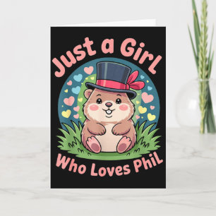 Tarjeta Traje del Día de la Marmota de Punxy Phils 2 de fe