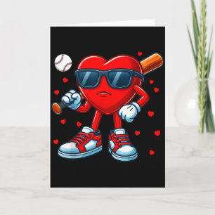 Tarjeta Traje divertido de corazón de amor béisbol San Val