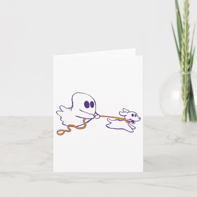 Tarjeta Traje gráfico de Halloween para el perro fantasma (Anverso)