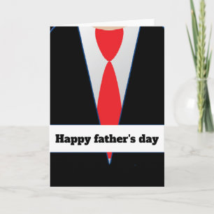 Tarjeta Traje negro corbata roja día del padre