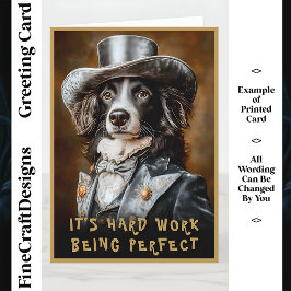 Tarjeta Traje Victoriano para Border Collie CF5 con Nombre