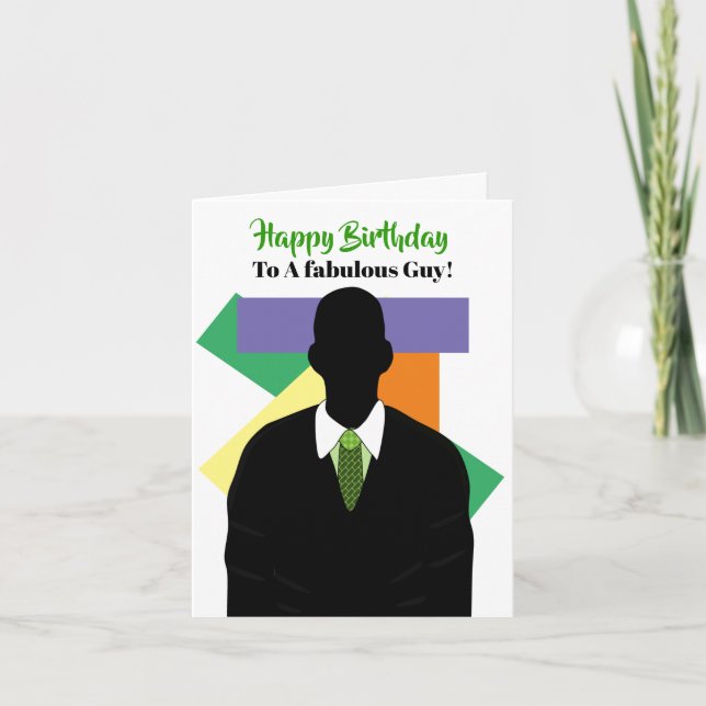 Tarjeta Traje y amarre afroamericanos Feliz cumpleaños (Anverso)