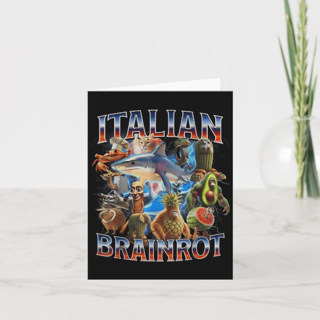 Tarjeta Tralalero Tralala Divertido Brainrot Italiano Meme (Anverso)