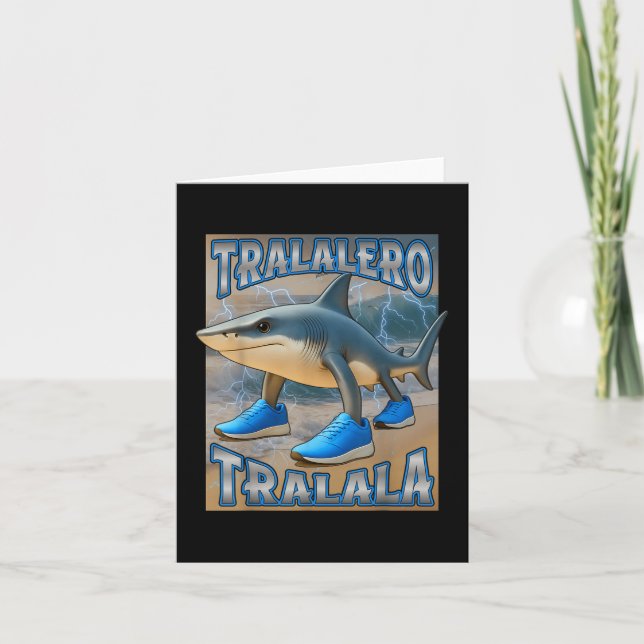 Tarjeta Tralalero Tralala Italiano Brainrot Meme Cumpleaño (Anverso)
