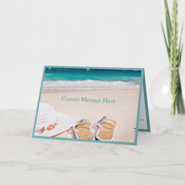 Tarjeta Tranquila playa del Océano: Servicio de Sunhat y S (Anverso)