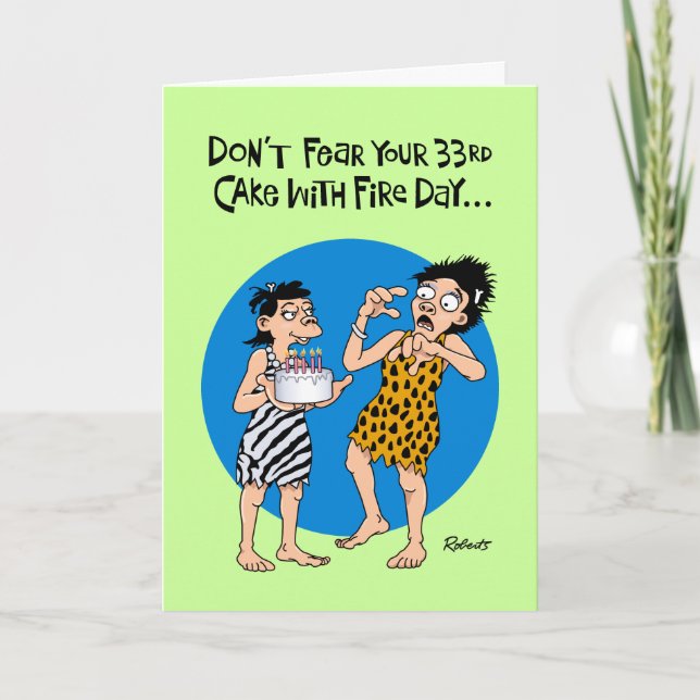 Tarjeta Tranquilizador cumpleaños número 33 (Anverso)