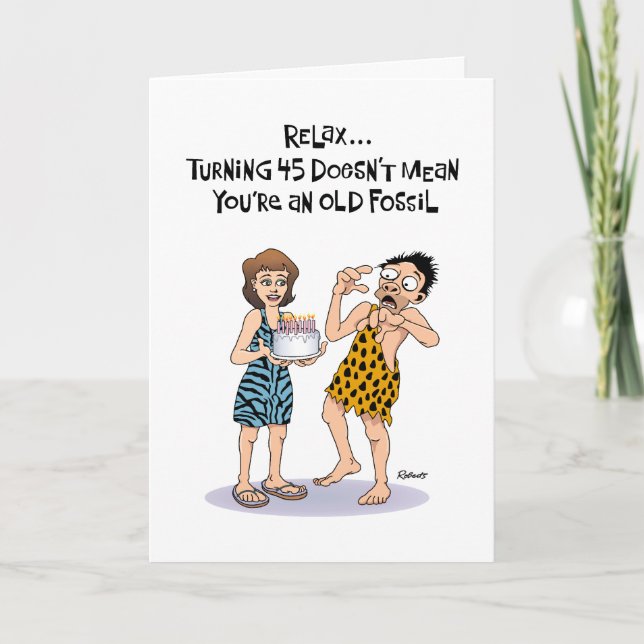 Tarjeta Tranquilizador cumpleaños número 45 (Anverso)