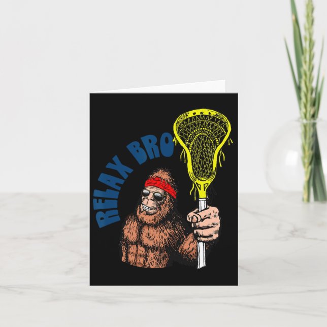 Tarjeta ¡Tranquilizate hermano! Funny Sasquatch Lax Bigfoo (Anverso)