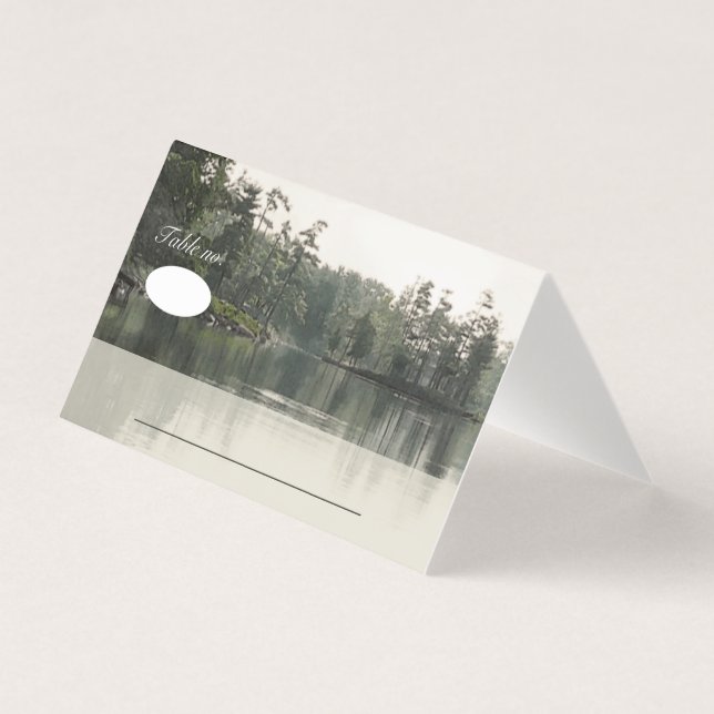 Tarjeta tranquilo boda de reflexión del lago rústico everg (Anverso)