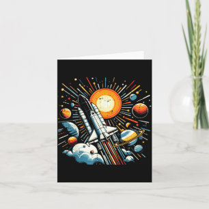 Tarjeta Transbordador Espacial Sol Planetas Cohete Galaxia
