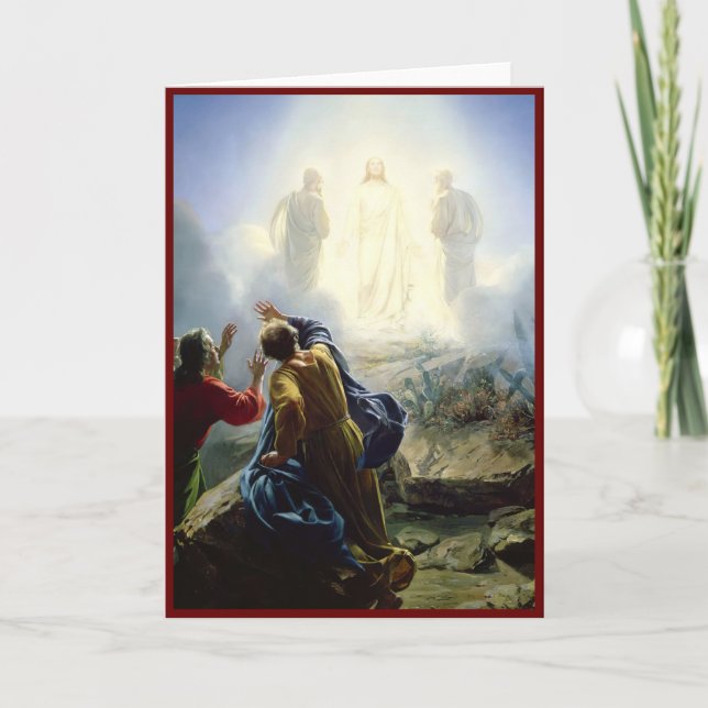 Tarjeta Transfiguración de Jesús, religioso (Anverso)
