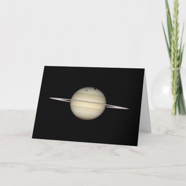 Tarjeta Tránsito cuádruple de la Luna de Saturno (Anverso)