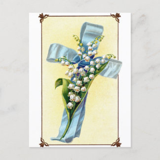 Tarjeta transversal de cinta azul cristiana