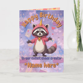 Tarjeta Trash Panda - Birthday Card - customizable name
