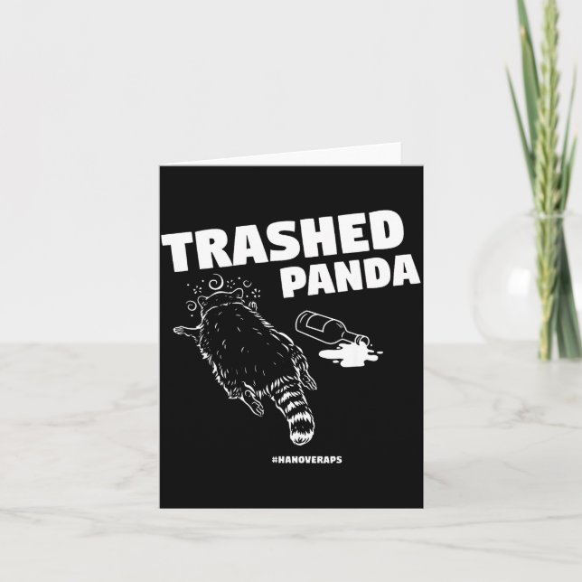 Tarjeta Trashed Panda Drunken Raccoon Funny Meme  (Anverso)