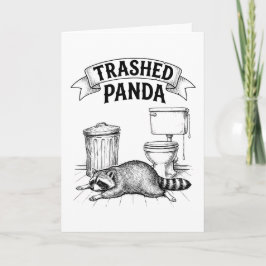 Tarjeta Trashed Panda Funny Drunk Racoon