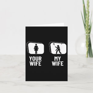 Tarjeta Trasladar a tu esposa Mi esposa Funny Badminton