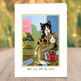 Tarjeta Traslado de gatos de casa nuevo Personalizado de c
