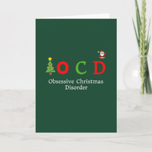 Tarjeta Trastorno Obsesivo de Navidad OCD Chiste Divertido