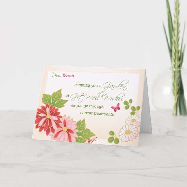 Tarjeta Tratamientos de Cáncer Nombre Personalizado Se Des (Anverso)