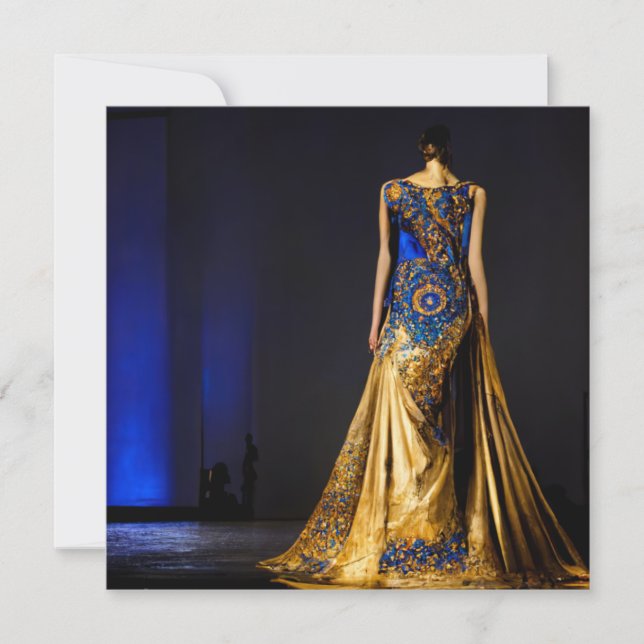 Tarjeta Trato de traje de noche con motivos marroquíes (Anverso)