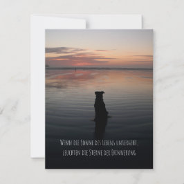 Tarjeta Trauerkarte Hund, flache Karte