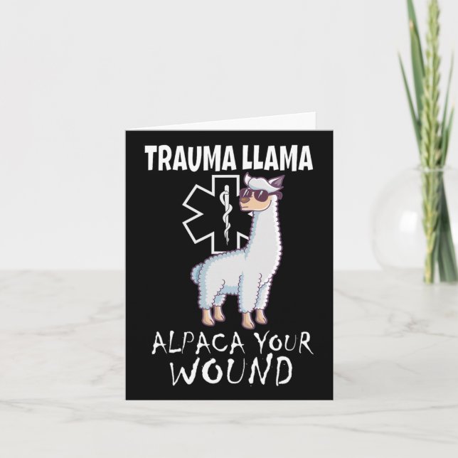Tarjeta Trauma Llama Emt Diseño Médico Ems Alpaca Your Wou (Anverso)