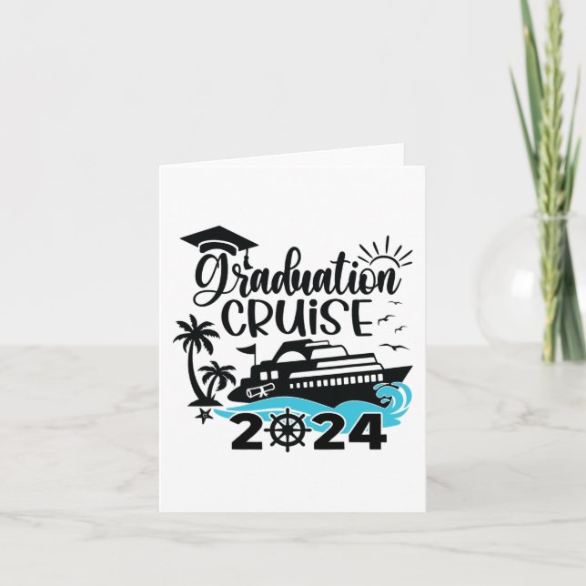 Tarjeta Travesía de graduación Cruise 2024 Barco Fiesta Cr (Anverso)