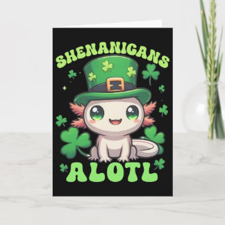 Tarjeta Travesuras del día de San Patricio de Axolotl Alot