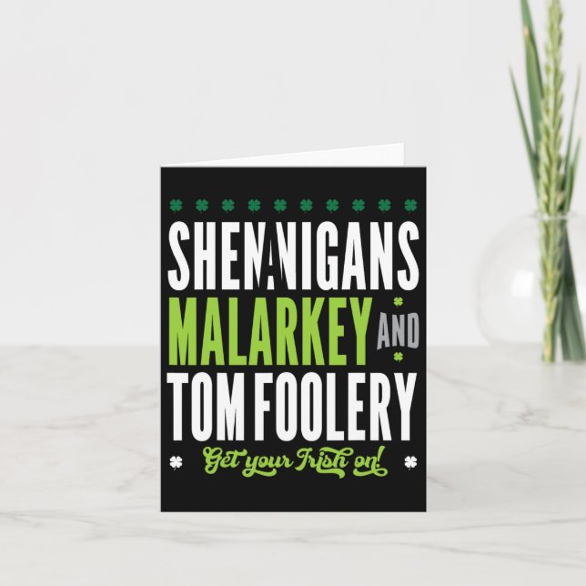 Tarjeta Travesuras Malarkey Y Tomfoolery St Patricks Ir (Anverso)