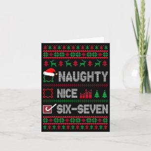 Tarjeta Travieso Amable 6 7 Divertido Meme Feo Xmas Seis