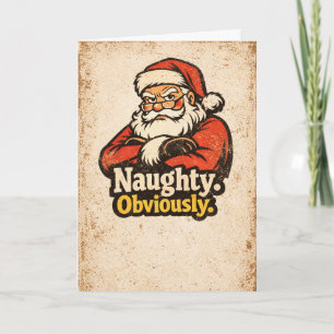 Tarjeta Travieso. Obviamente - Navidad Vintage