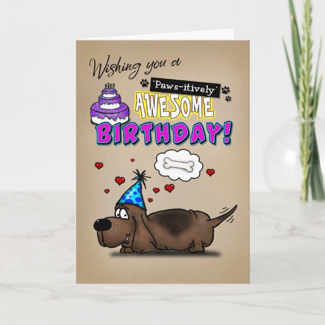 Tarjeta Trayectorias de Hound Basset, increíblemente asomb (Anverso)