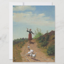 Tarjeta Trayendo a casa el rebaño de ganeses (de Paul Peel