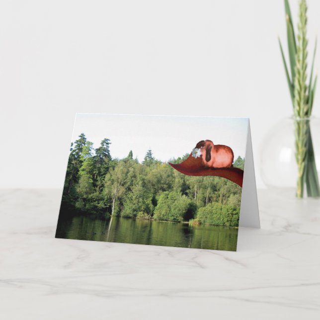 Tarjeta Trayéndole una flor para el Día de la Madre (Anverso)