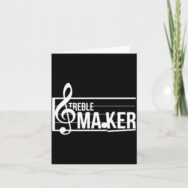 Tarjeta Treble Maker Pun Funny Marching Band Music Lover E (Anverso)