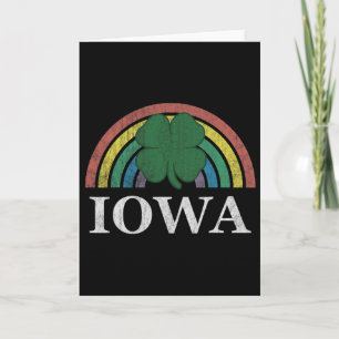 Tarjeta Trébol de Iowa Día de San Patricio Iris del Día de