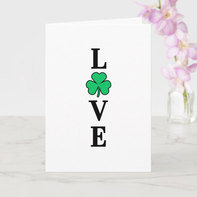 Tarjeta Trébol de Irlanda LOVE Elegante Para Todo (Orquídea)