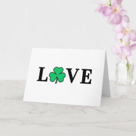 Tarjeta Trébol de Irlanda LOVE Elegante Para Todo