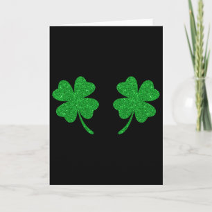 Tarjeta Trébol de pecho afortunado irlandés Día de San Pat