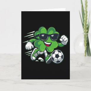 Tarjeta Trebol de Trébol Divertido Amante del Fútbol Día d