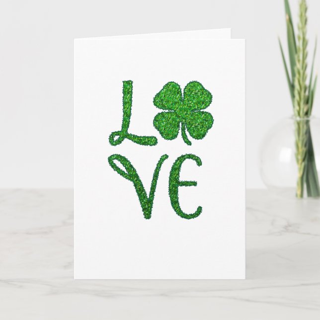Tarjeta Trébol. Día del St. Patricks. Trébol irlandés (Anverso)