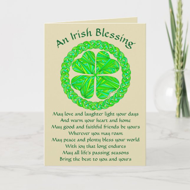 Tarjeta Trébol irlandés del Celtic de la bendición de Z (Anverso)
