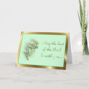 TARJETA TRÉBOL IRLANDÉS DEL DÍA FELIZ DEL ST. PATRICKS -