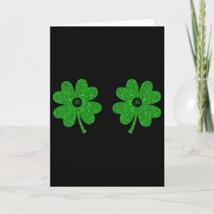 Tarjeta Trébol irlandés pecho santo divertido pecho irland
