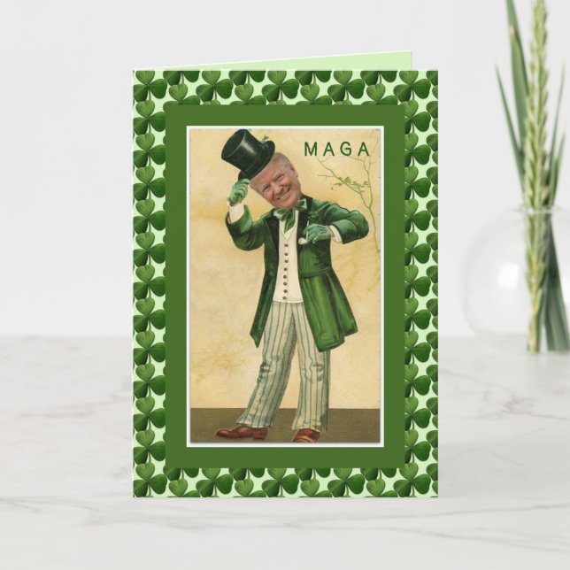 Tarjeta Tréboles del día MAGA del St. Patricks de Donald (Anverso)