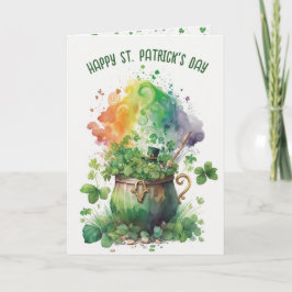 Tarjeta Tréboles irlandeses y arcoíris
