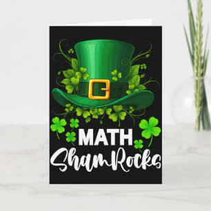 Tarjeta Tréboles matemáticos Día de San Patricio Escuela 